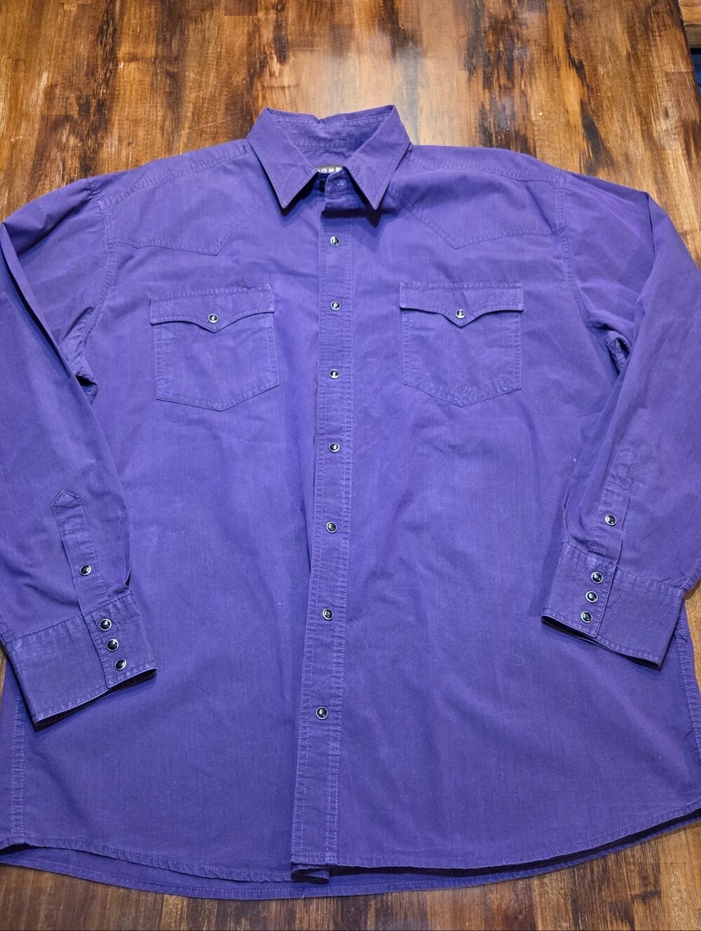 Roper Purple Pearl Snap Shirt Long Sleeve Men's XL Western Cowboy Workwear